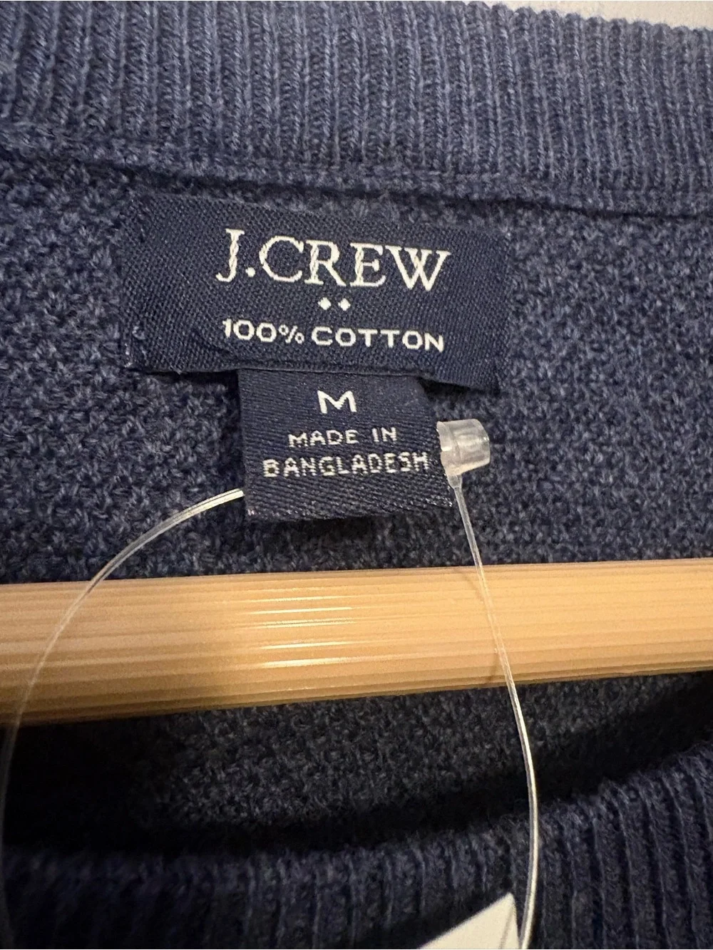 J. Crew Men’s Navy Textured Crewneck Sweater Cotton Medium
